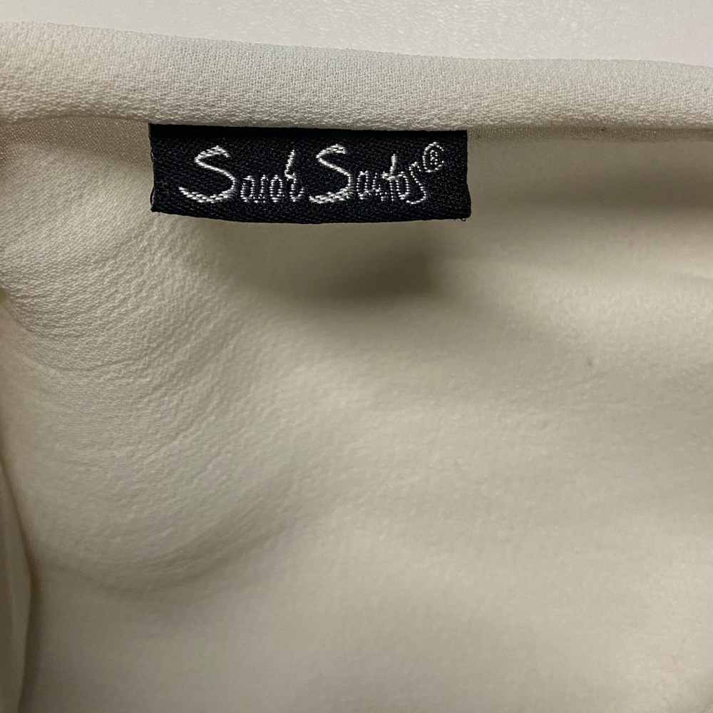 Sarah Santos Cream Wide Leg with Cuffs Pants Sz S - Picture 9 of 9